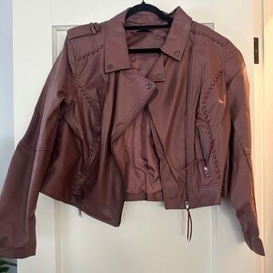 City Chic Dusty Rose Leather Jacket